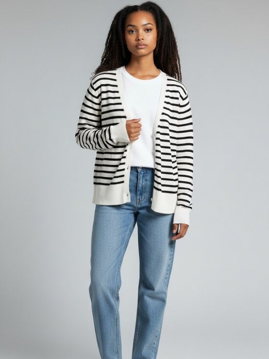 Zenana Outfitters Sweaters - 🤍 Zenana Striped Cardigan | 1X | Super Soft Rayon Blend | Lightweight Layer 🤍